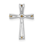 14k White Gold 1/15 carat AA Diamond Cross Pendant