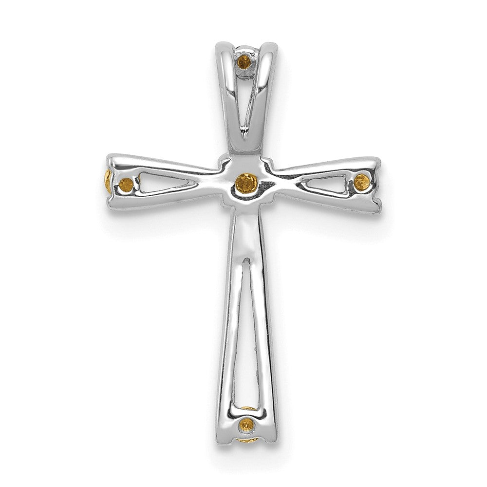 14k White Gold 1/15 carat AA Diamond Cross Pendant