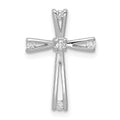14k White Gold 1/15 carat AA Diamond Cross Pendant