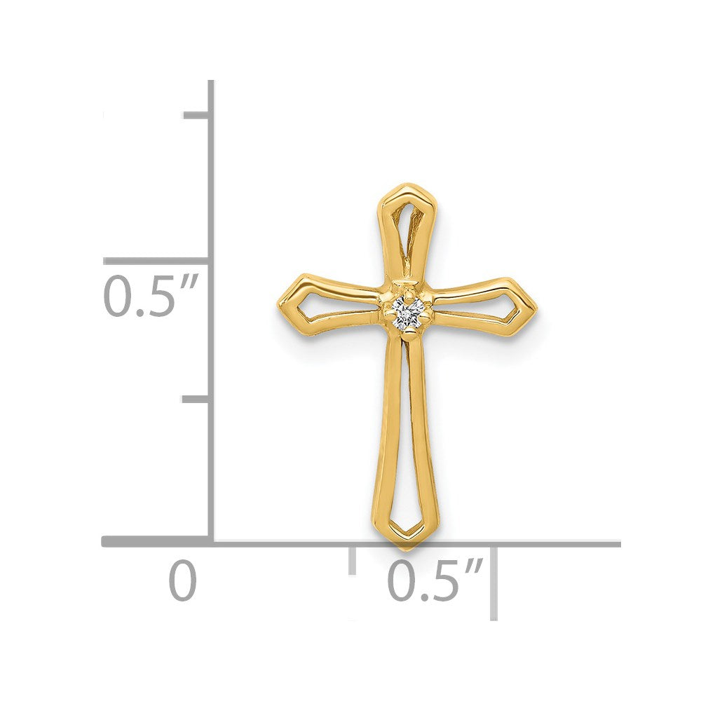 14k AA Diamond Cross Chain Slide