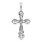 14k White Gold AA Diamond Passion Cross Pendant