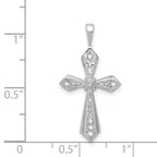 14k White Gold AA Diamond Passion Cross Pendant