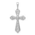 14k White Gold AA Diamond Passion Cross Pendant