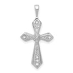 14k White Gold AA Diamond Passion Cross Pendant