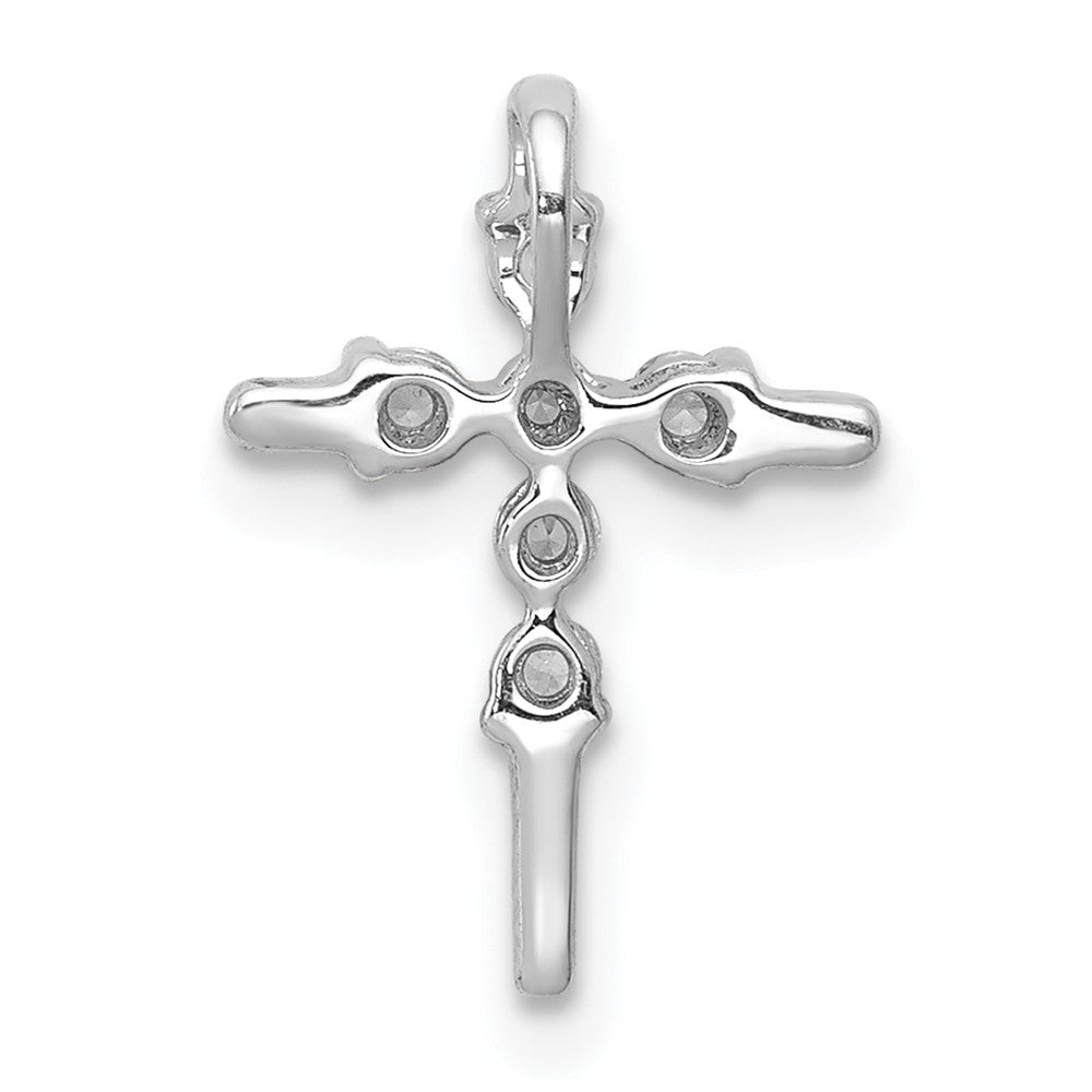 14k White Gold 1/6 carat Diamond Cross Chain Slide