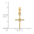 14k Small .01 carat Diamond Cross Pendant