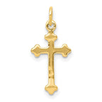 14k Small Diamond Budded Cross Pendant