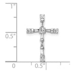 14k White Gold 1/3 carat Diamond Cross Chain Slide