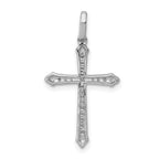 14k White Gold 1/10 carat Diamond Cross Pendant
