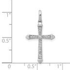 14k White Gold 1/10 carat Diamond Cross Pendant