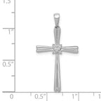 14k White Gold 1/20 carat Diamond Cross Pendant