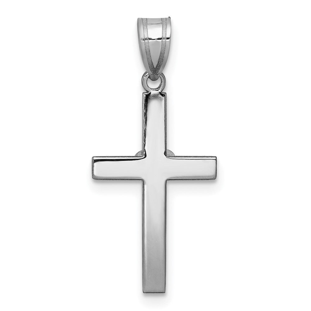 14k White Gold Diamond Heart Cross Pendant