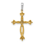 14k Two-Tone 1/20 carat Diamond Cross Pendant
