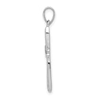 14k White Gold 1/15 carat Diamond Cross Pendant
