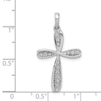14k White Gold 1/15 carat Diamond Cross Pendant