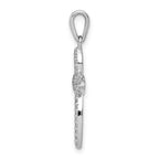 14k White Gold 1/5 carat Diamond Cross Pendant