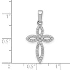 14k White Gold 1/5 carat Diamond Cross Pendant