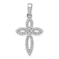 14k White Gold 1/5 carat Diamond Cross Pendant