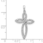 14k White Gold 1/2 carat Diamond Cross Pendant