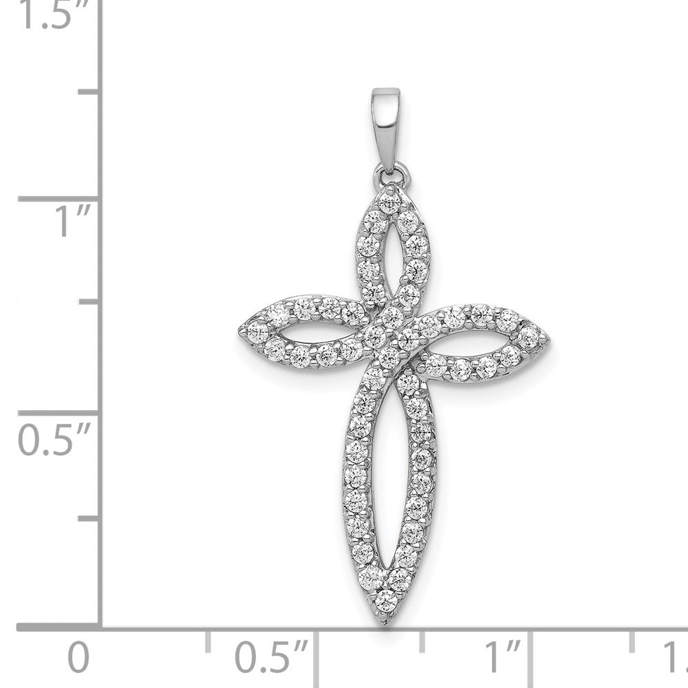 14k White Gold 1/2 carat Diamond Cross Pendant