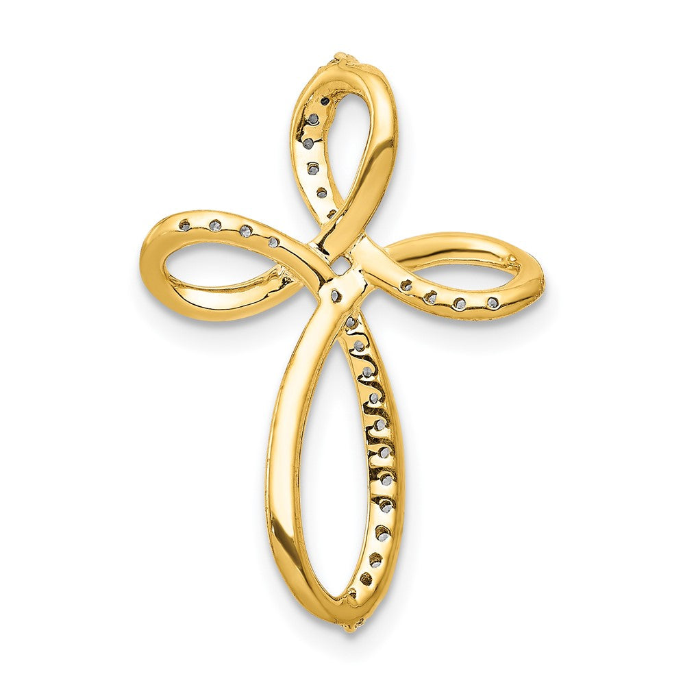 14k 1/6 carat Diamond Cross Omega Slide