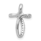 14k White Gold 1/15 carat Diamond Cross Omega Slide