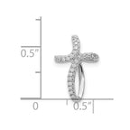 14k White Gold 1/15 carat Diamond Cross Omega Slide