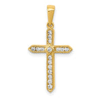 14k 1/4 carat Lab Grown Diamond VS/SI+ G+ Complete Cross Pendant