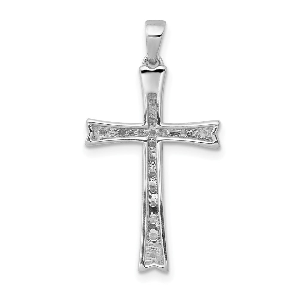 14k White Gold 1/5 carat Lab Grown Diamond VS/SI+ G+ Complete Cross Pendant