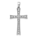 14k White Gold 1/5 carat Diamond Cross Pendant