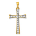 14k 1/5 carat Lab Grown Diamond VS/SI+ G+ Complete Cross Pendant
