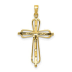 14k and White Rhodium .03 carat Diamond Cross Pendant