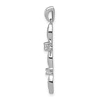 14k White Gold 1/10 carat Diamond Cross Pendant
