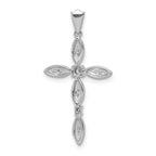 14k White Gold 1/10 carat Diamond Cross Pendant