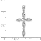 14k White Gold 1/10 carat Diamond Cross Pendant