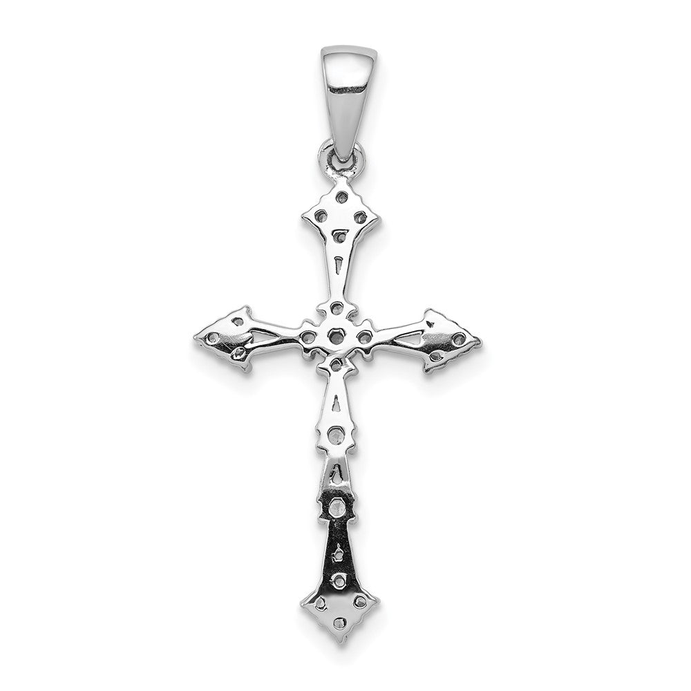 14k White Gold 1/4 carat Diamond Cross Pendant