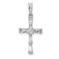 14k White Gold 1/5 carat Diamond Cross Pendant