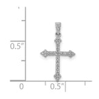 14k White Gold 1/10 carat Diamond Cross Pendant