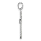 14k White Gold 1/10 carat Diamond Cross Pendant