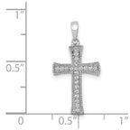 14k White Gold 1/10 carat Diamond Cross Pendant