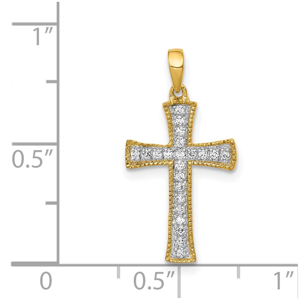 14k  1/10 carat Diamond Cross Pendant