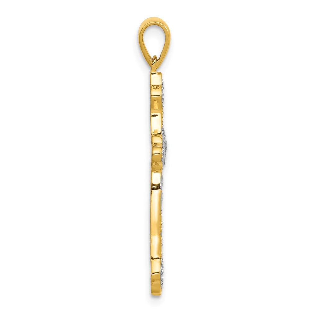 14k 1/10 carat Diamond Cross Pendant
