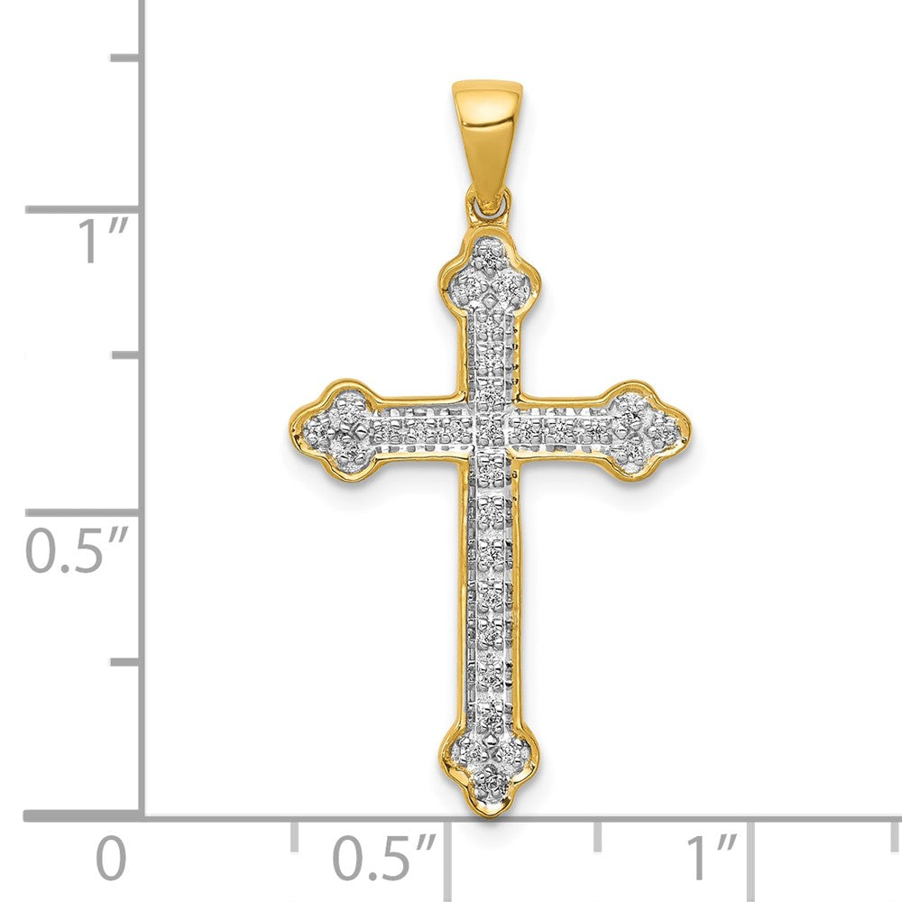 14k 1/10 carat Diamond Cross Pendant