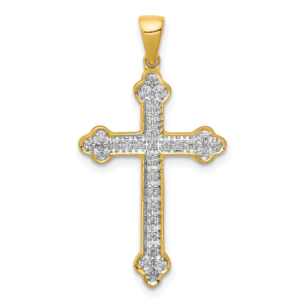 14k 1/10 carat Diamond Cross Pendant