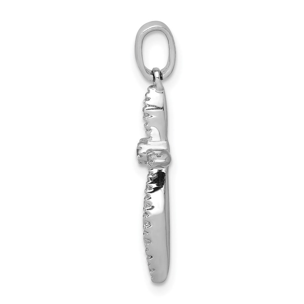 14k White Gold 1/6 carat Diamond Cross Pendant