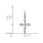 14k White Gold 1/6 carat Diamond Cross Pendant