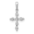 14k White Gold 1/6 carat Diamond Cross Pendant