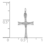 14k White Gold 1/15 carat Diamond Cross Pendant