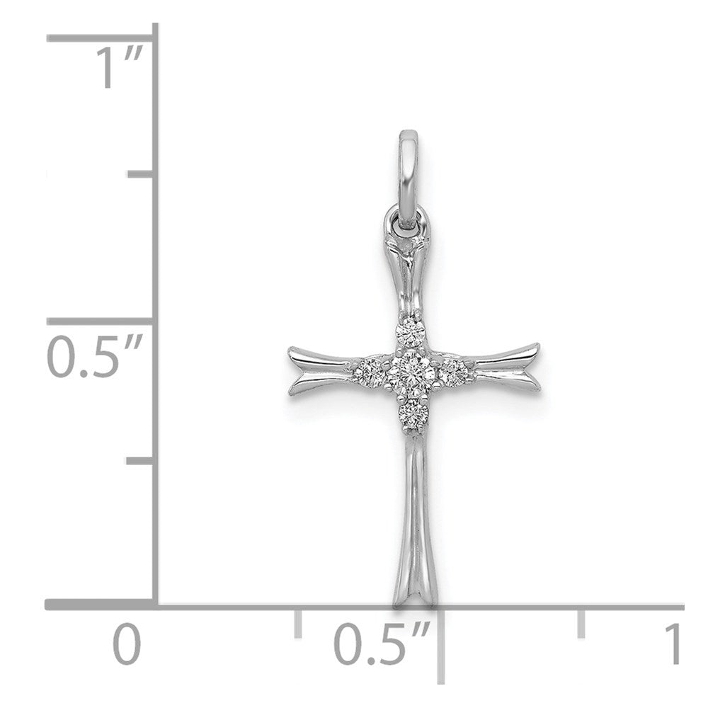 14k White Gold 1/15 carat Diamond Cross Pendant