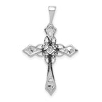 14k White Gold 1/3 carat AA Diamond Passion Cross Pendant